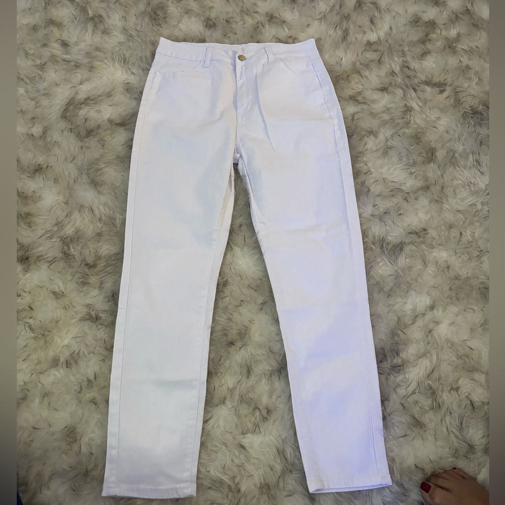 White High-Waisted Pants